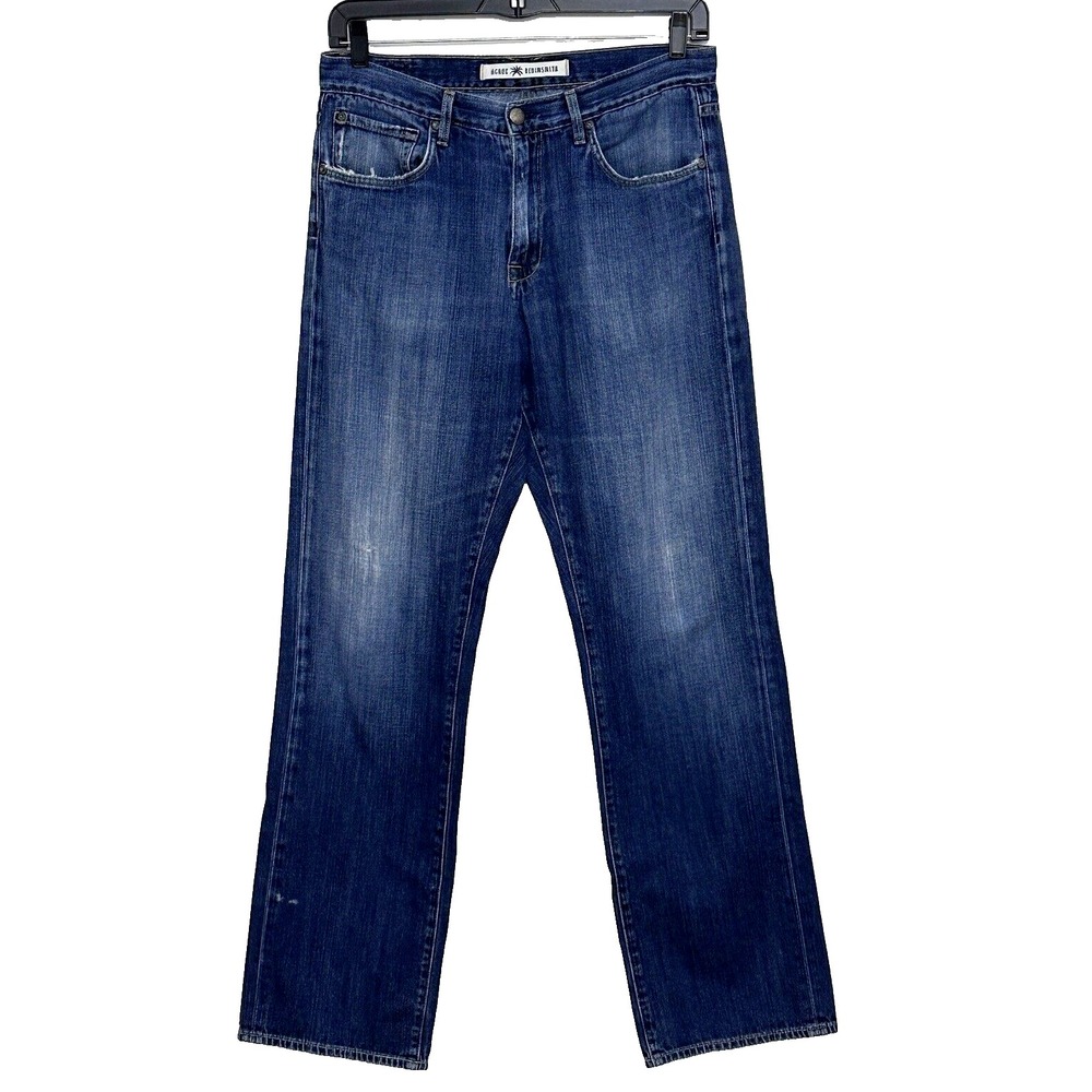 Agave Mens Jeans 32W Waterman Relaxed Fit Medium Wash Distressed Denim 5 Pocket